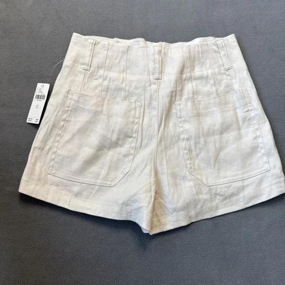 NWT Maeve Colette Shorts Womens 25 Ivory High Rise Patch Pockets